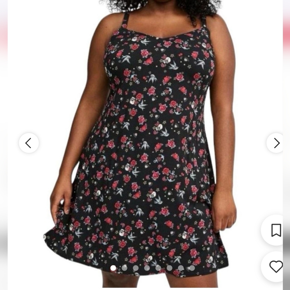 Torrid Tattoo Print Challis Mini Slip Dtess